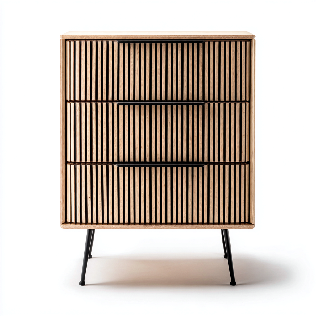 Ladekast voor de hal - hout en metaal - 80x40x85 cm - bruin-zwart - industrieel design-Havenaro