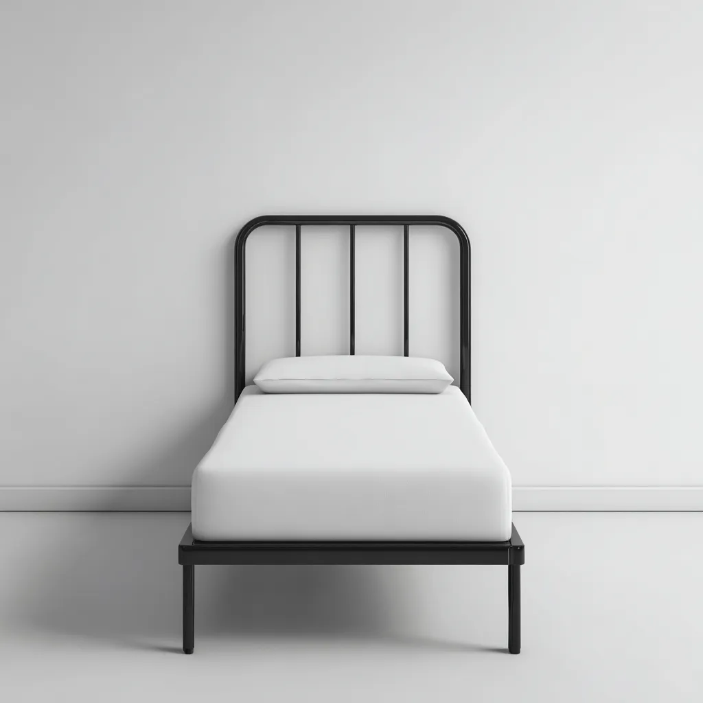 Eenpersoonsbed metalen frame 200x90x95 cm - zwart - minimalistisch ontwerp-Havenaro