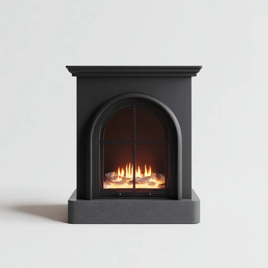 Haard - Metaal en glas - 85x40x100 cm - zwart - Klassieke elektrische vrijstaande stijl-Havenaro