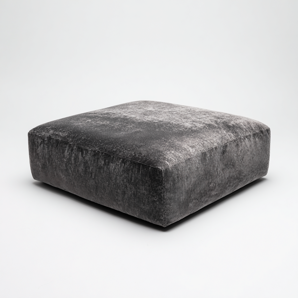 Poef ribfluweel 90x90x35 cm - donkergrijs - modern lounge design-Havenaro
