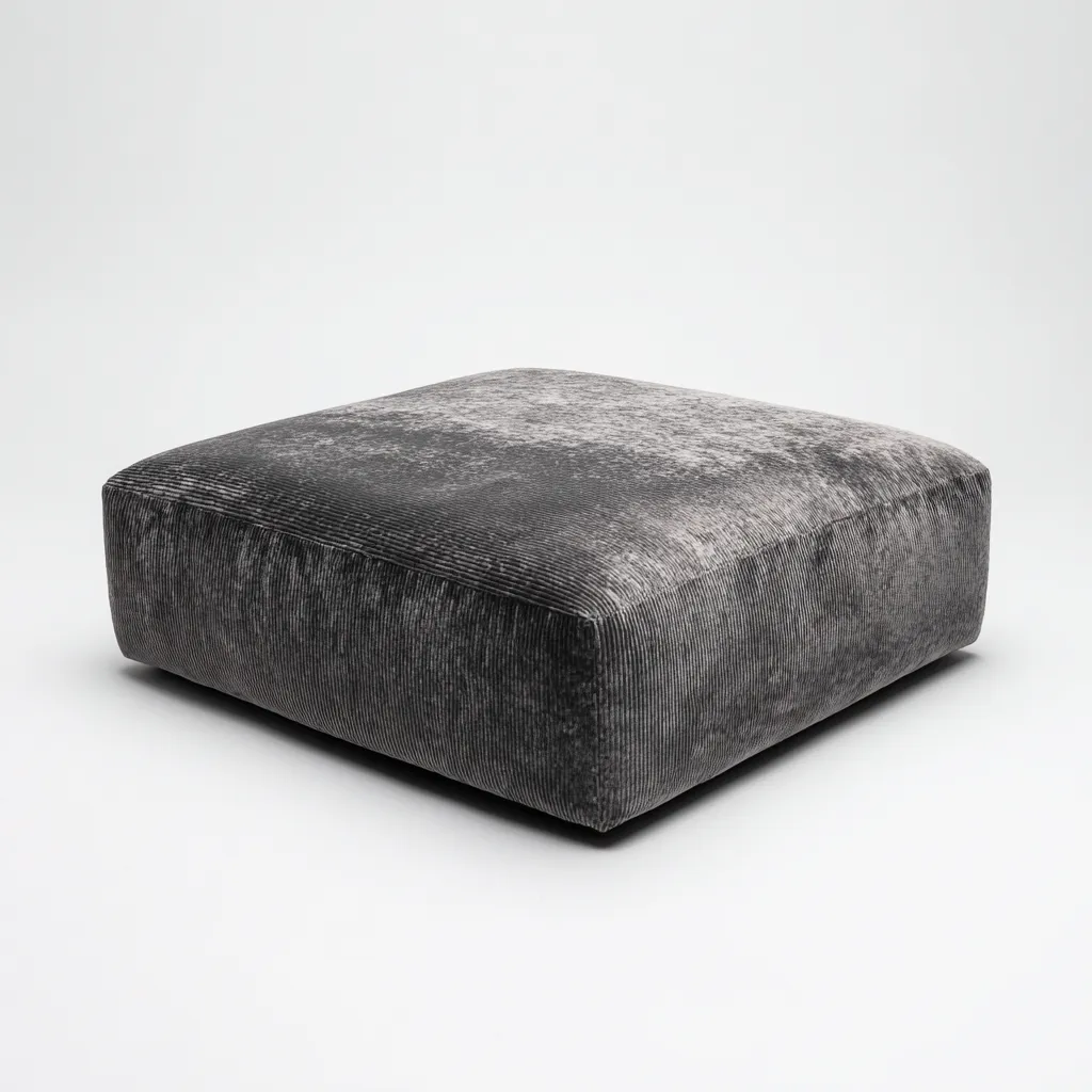Poef ribfluweel 90x90x35 cm - donkergrijs - modern lounge design-Havenaro