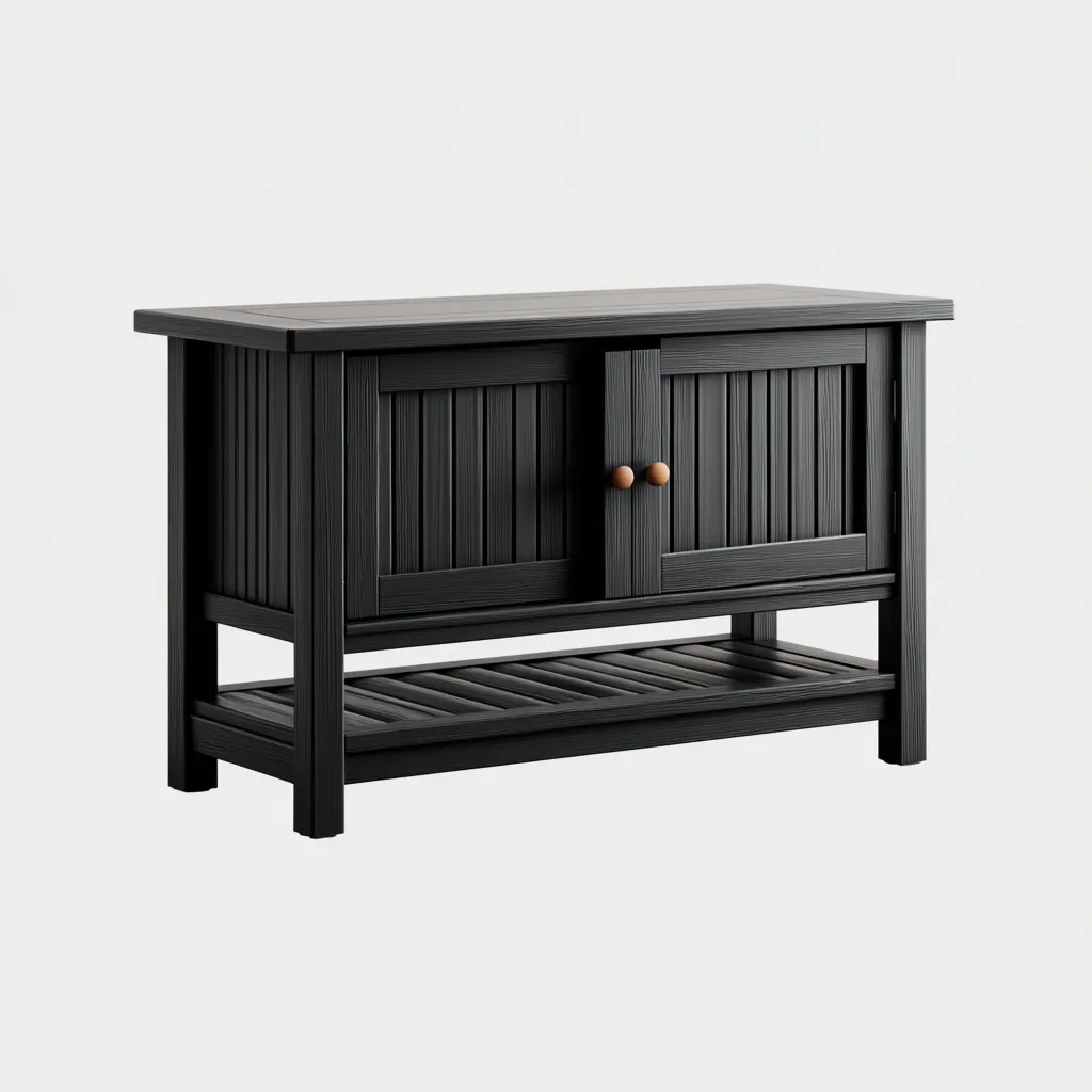 Tv meubel hout - 100x40x70 cm - zwart-bruin - Scandinavisch landelijk ontwerp-Havenaro