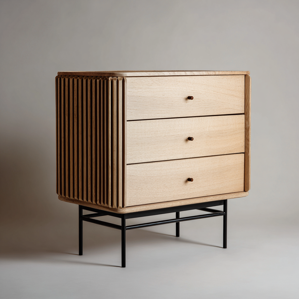 Ladekast voor de hal - hout en metaal - 80x40x85 cm - bruin-zwart - modern design-Havenaro