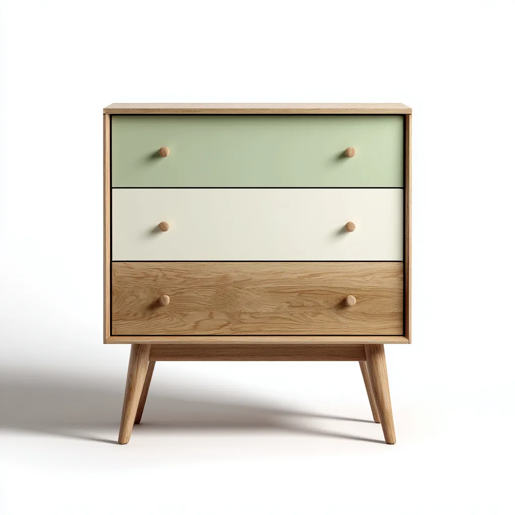 Ladekast voor de hal - hout - 75x40x85 cm - groen-beige-bruin - Scandinavisch design-Havenaro