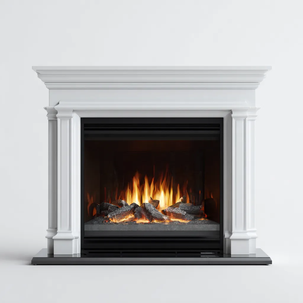 Haard - MDF en glas - 125x40x95 cm - wit - Klassieke elektrische vrijstaande stijl-Havenaro