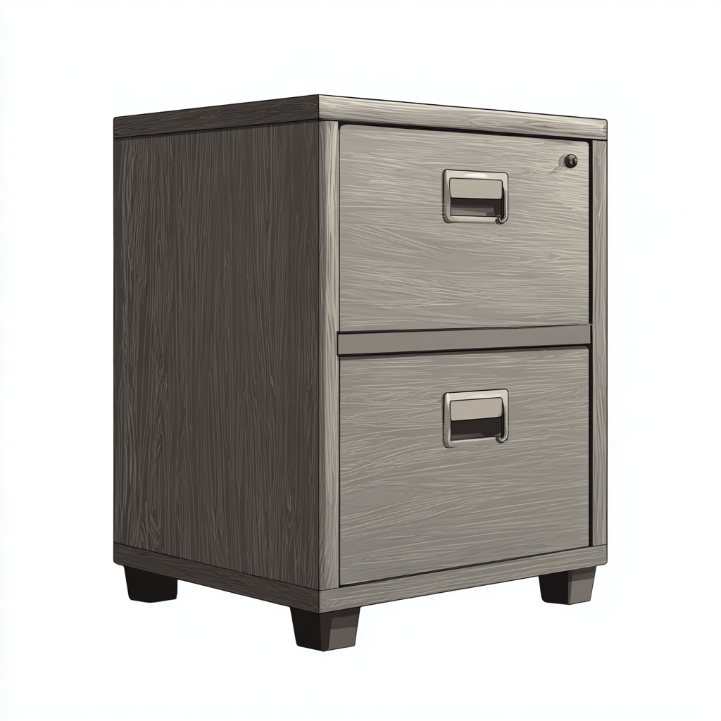 Archiefkast - hout - 46x42x67 cm - grijs eiken - met slot - klassiek ontwerp-Havenaro