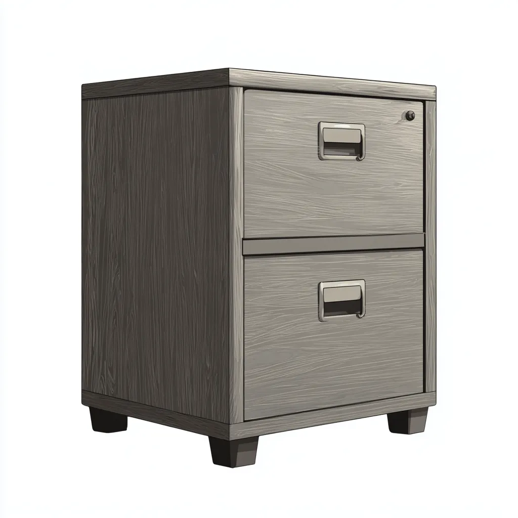 Archiefkast - hout - 46x42x67 cm - grijs eiken - met slot - klassiek ontwerp-Havenaro