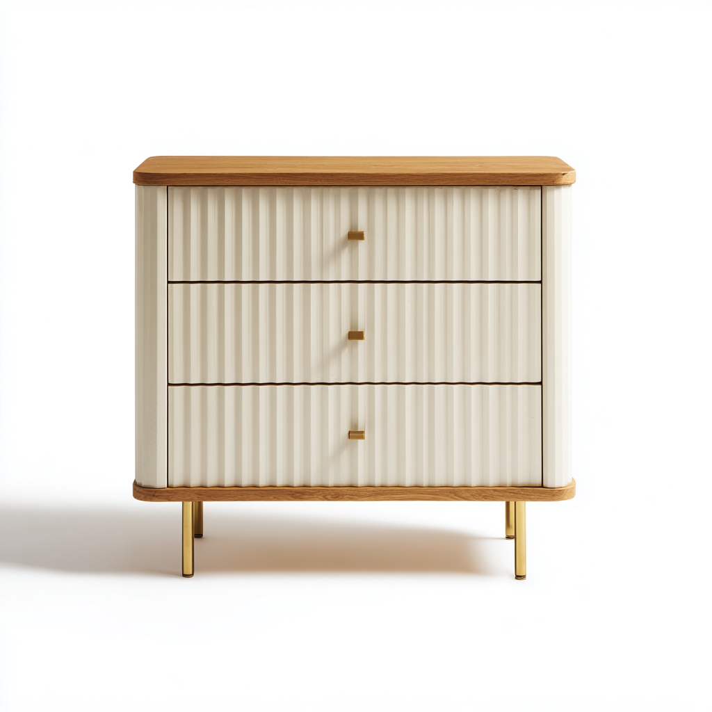 Ladekast voor de hal - hout en metaal - 80x40x85 cm - wit-bruin - modern design-Havenaro