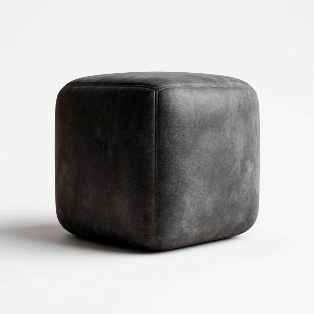 Poef microvezel 40x40x45 cm - antracietgrijs - modern minimalistisch design-Havenaro