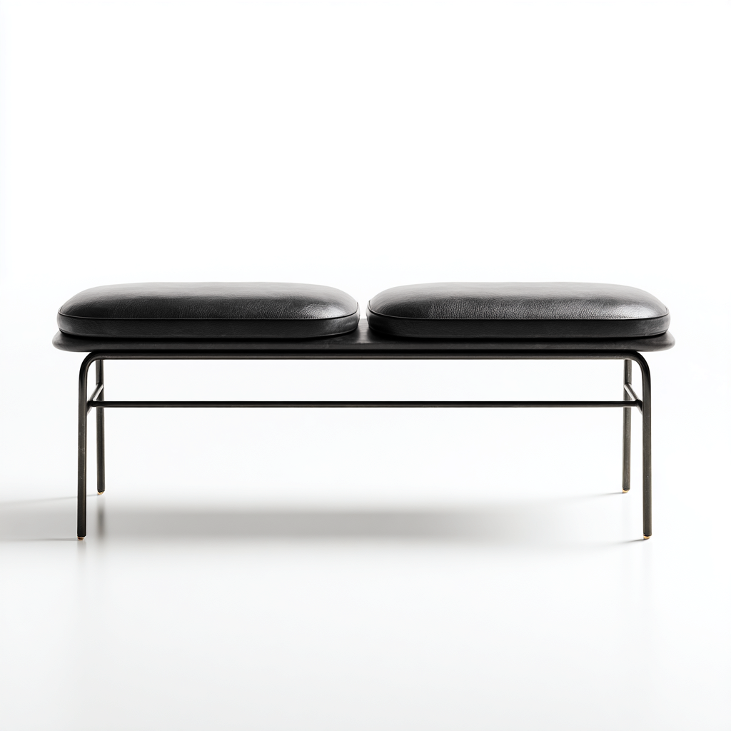 Slaapkamerbankje leer zwart 115x40x45 cm - Modern ontwerp-Havenaro