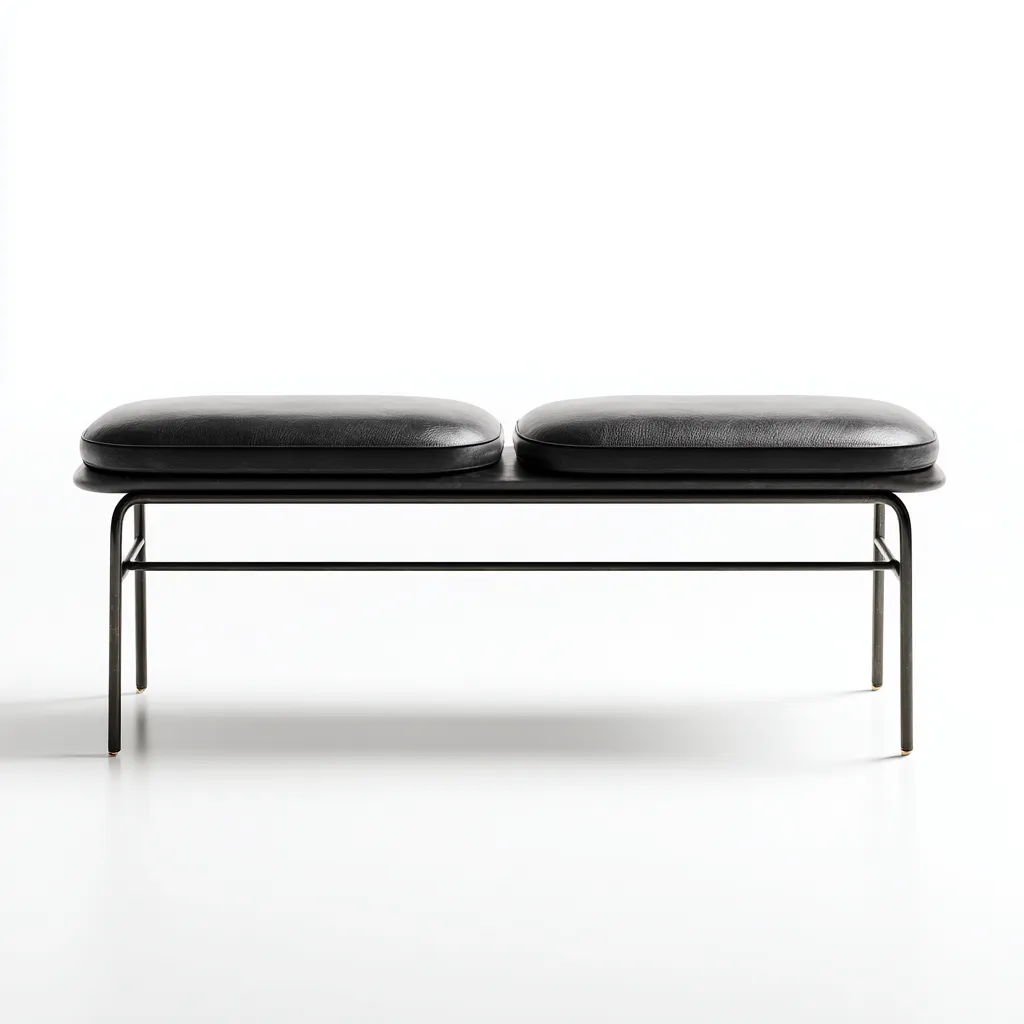 Slaapkamerbankje leer zwart 115x40x45 cm - Modern ontwerp-Havenaro