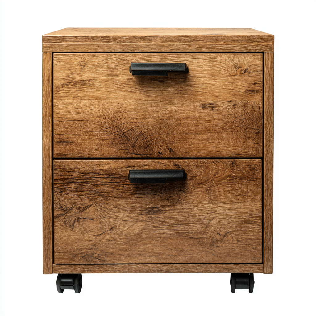 Archiefkast hout met wielen bruin 45x40x55 cm - modern design-Havenaro