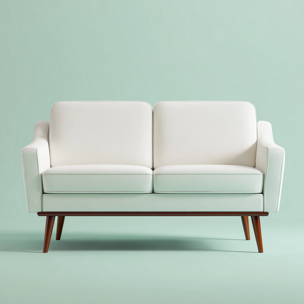 Canapé droit - tissu - 150x80x85 cm - blanc - style scandinave contemporain-Interiorilo