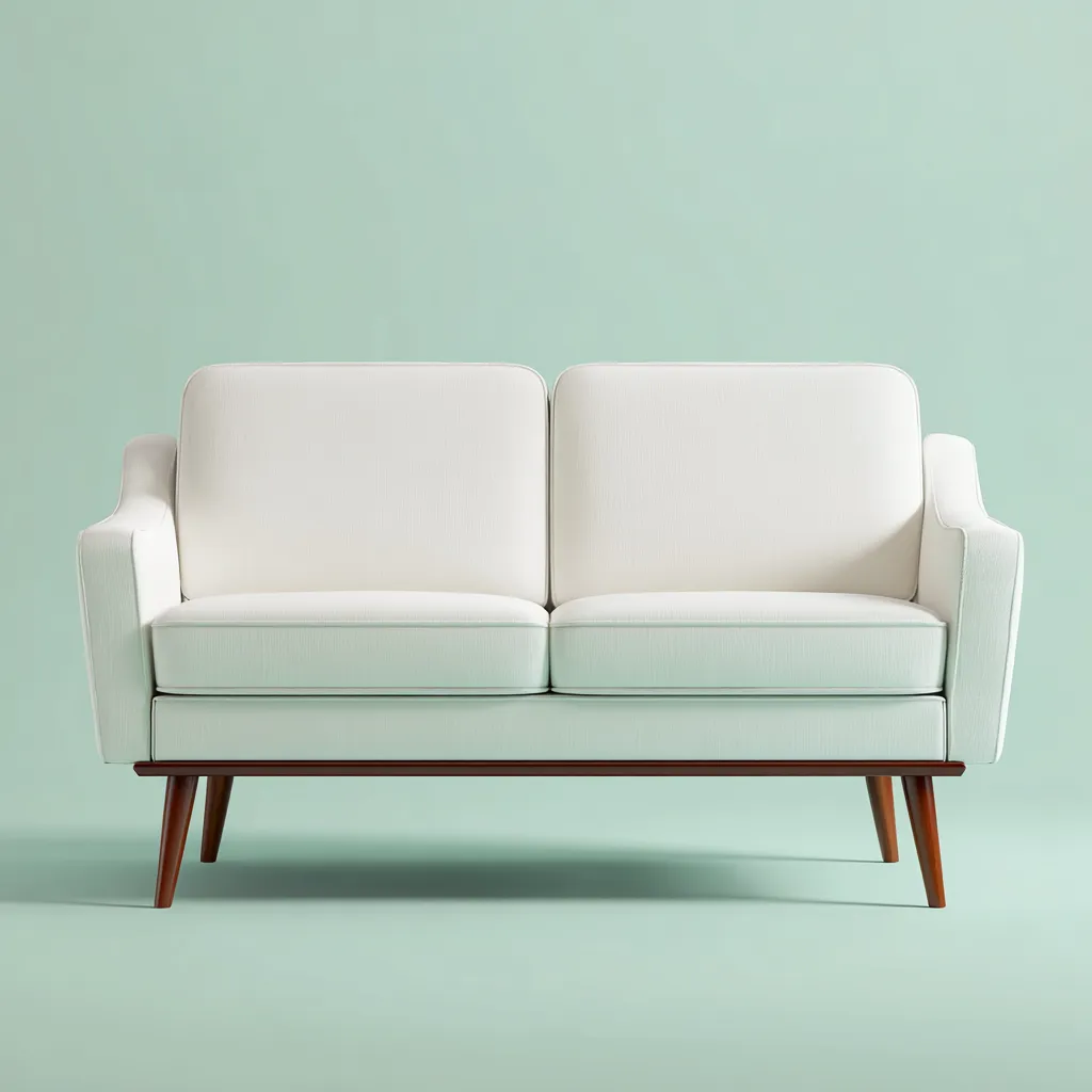 Canapé droit - tissu - 150x80x85 cm - blanc - style scandinave contemporain-Interiorilo