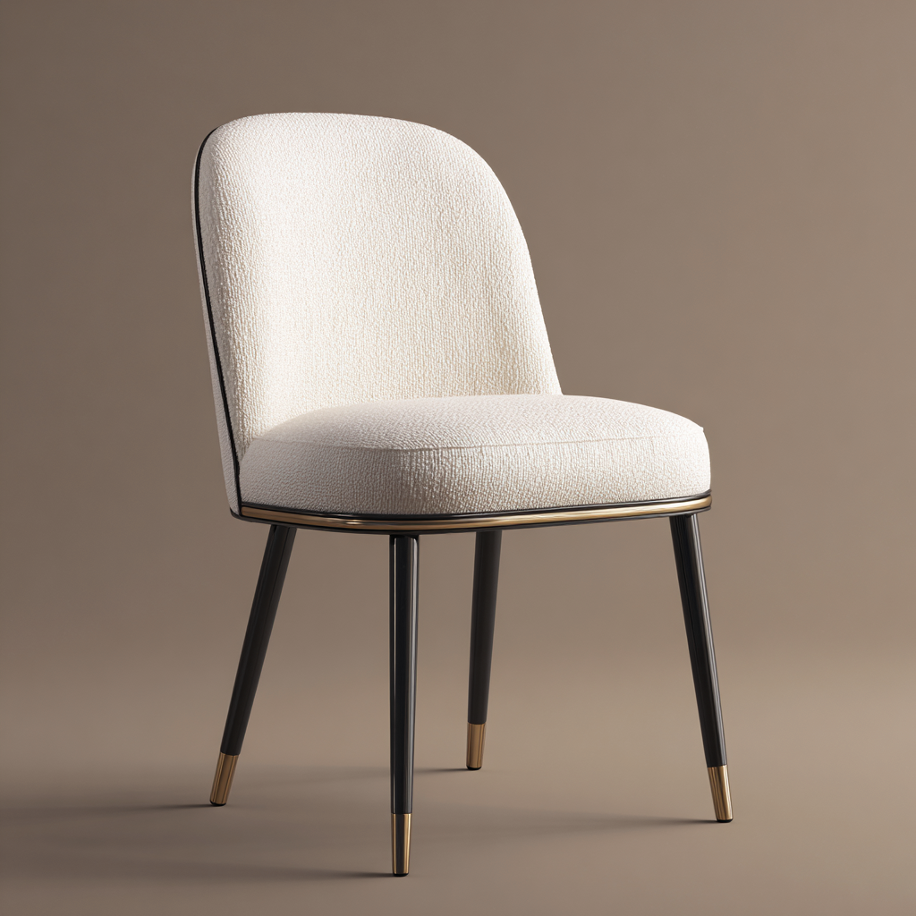 Chaise de salle à manger - tissu - 54x48x84 cm - blanc-noir-or - design moderne-Interiorilo