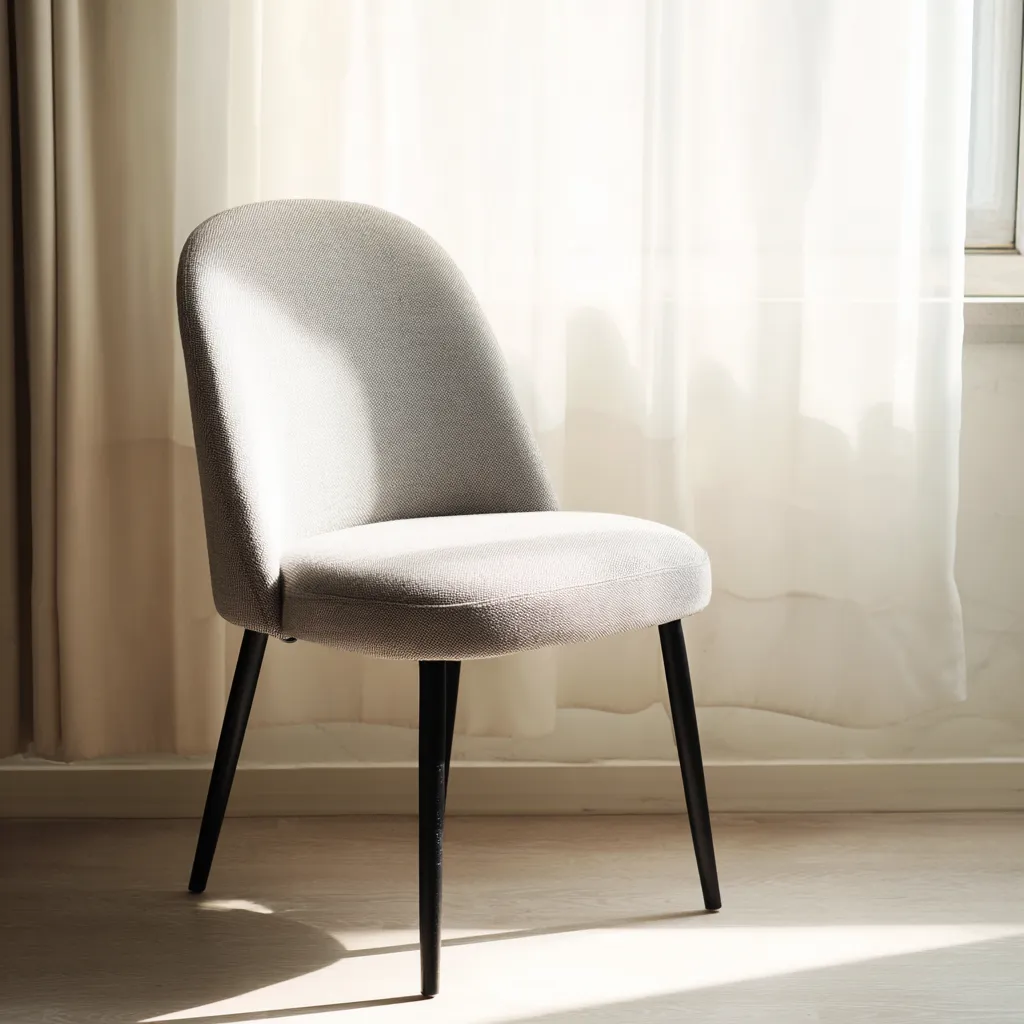 Chaise de salle à manger - tissu - 54x48x82 cm - gris-noir - design moderne-Interiorilo