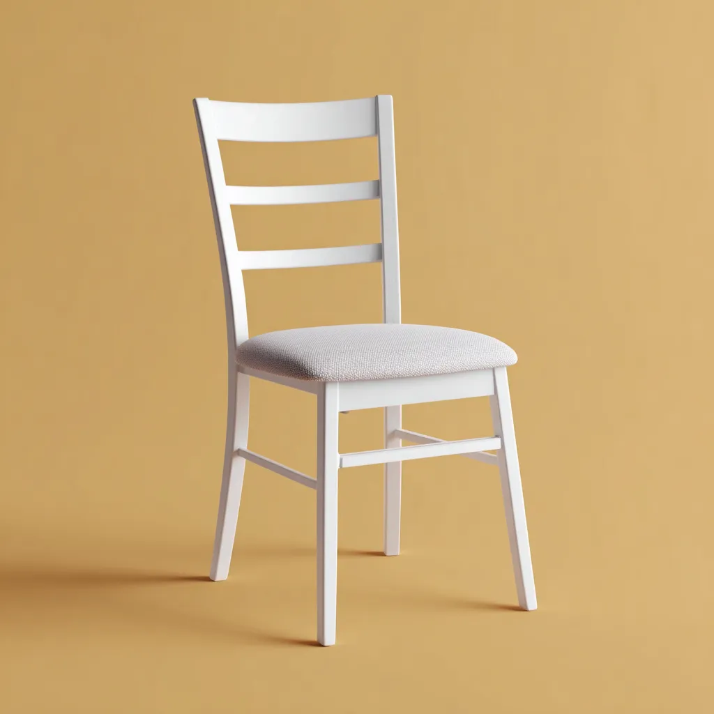 Chaise de salle à manger - bois - 46x44x88 cm - blanc - design classique-Interiorilo