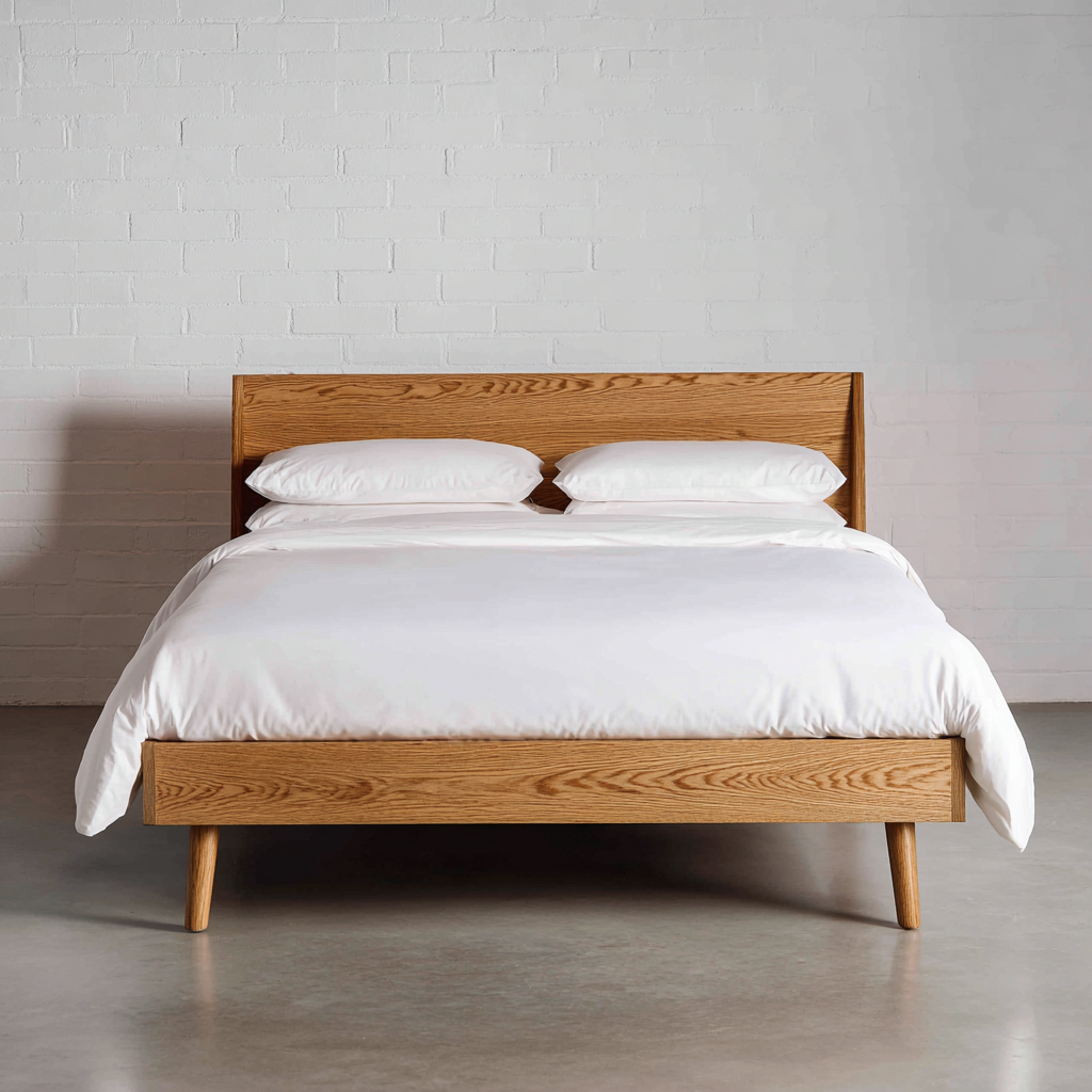 Lit double - bois - 200x160x102 cm - chêne - design contemporain-Interiorilo