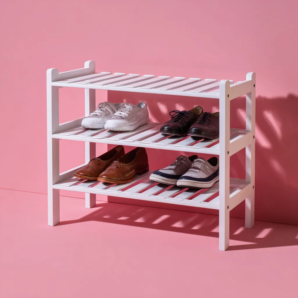 Meuble à chaussures - bois - 70x26x60 cm - blanc- style moderne-Interiorilo