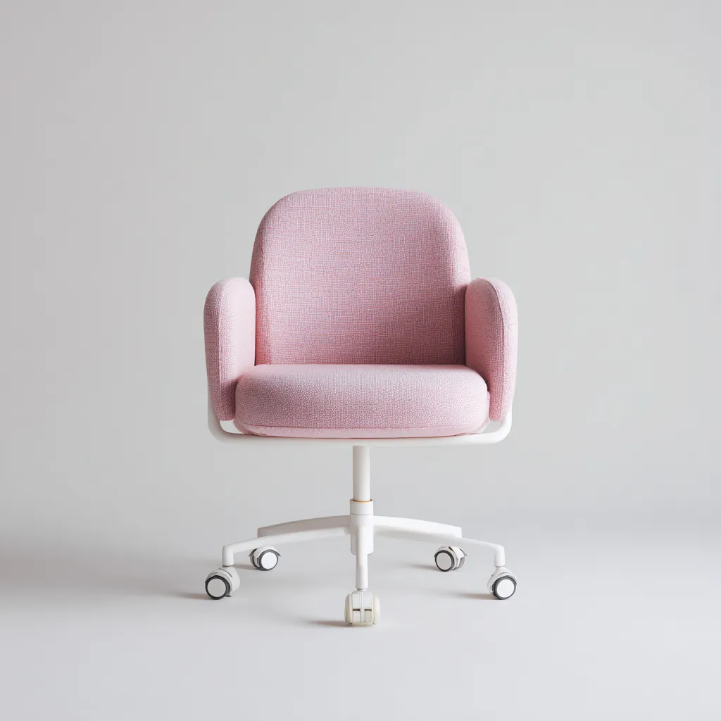 Chaise de bureau-tissu-62x60x87 cm-rose-blanc-design ergonomique-Interiorilo