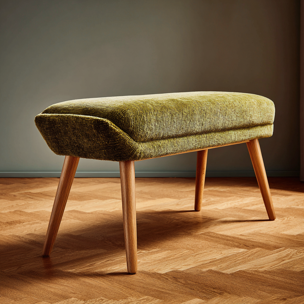 Banc de lit-bois-tissu-110x40x47 cm-vert-style moderne-Interiorilo