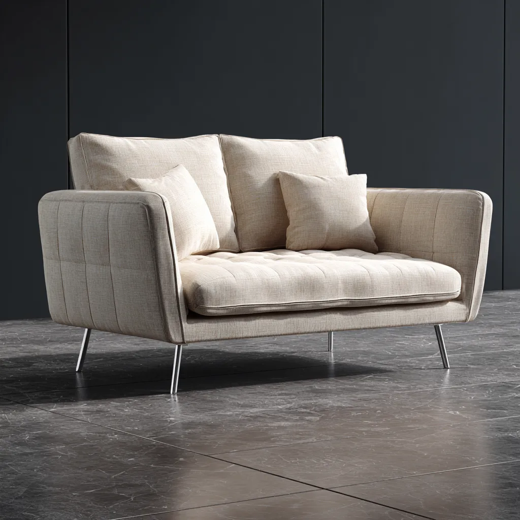 Canapé droit-tissu-métal-162x82x86 cm-beige-style moderne-Interiorilo