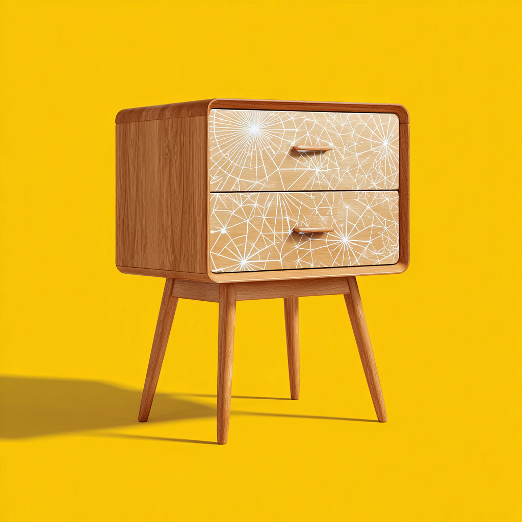 Table de chevet-bois massif-48x38x63 cm-chêne clair-style moderne-Interiorilo