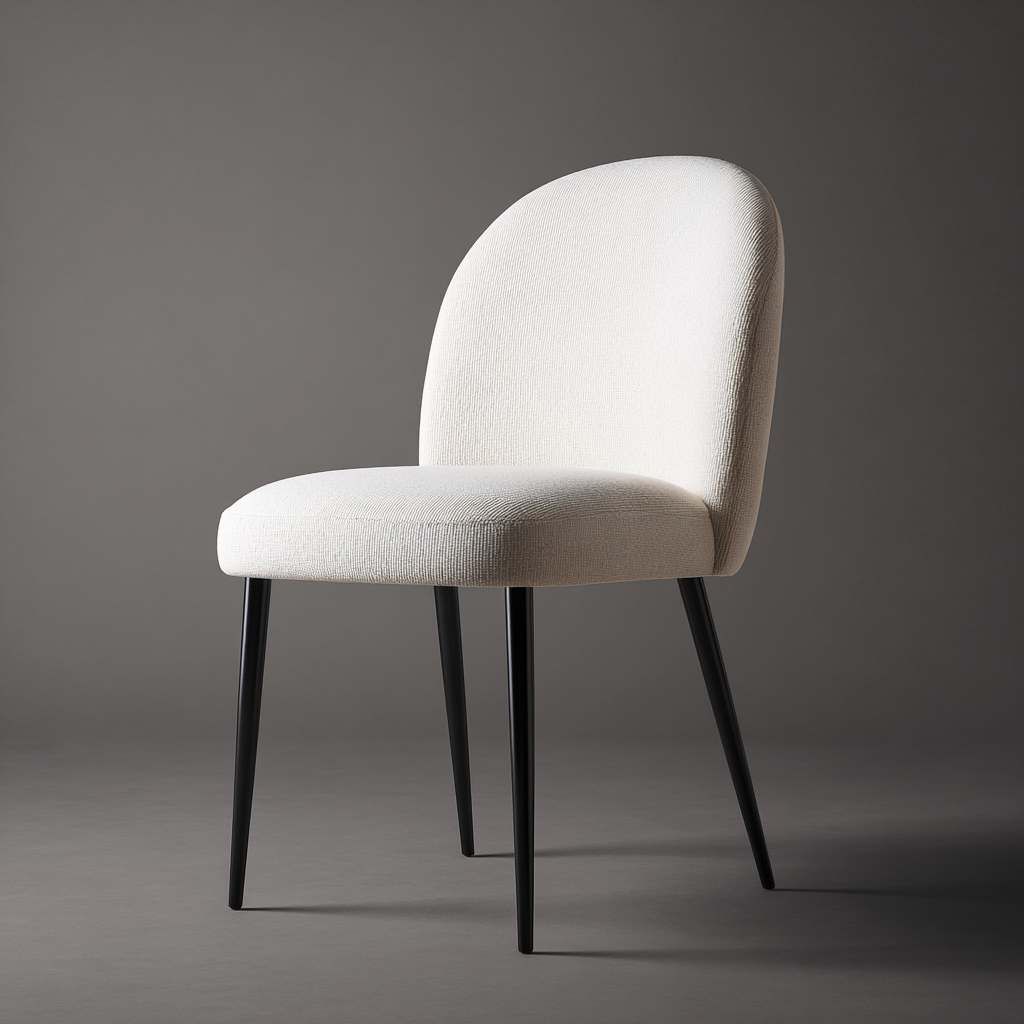 Chaise de salle à manger - tissu - 54x48x83 cm - blanc-noir - design moderne-Interiorilo