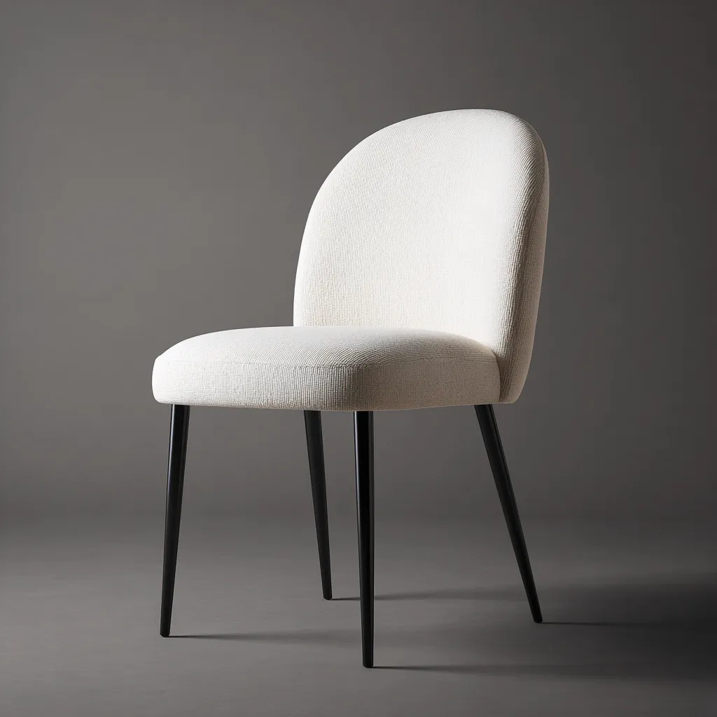 Chaise de salle à manger - tissu - 54x48x83 cm - blanc-noir - design moderne-Interiorilo