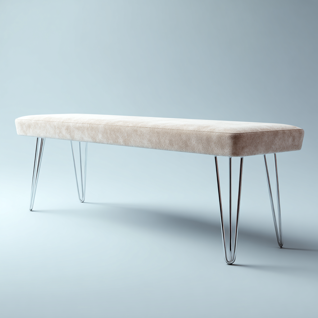 Banc de lit - métal-tissu - 129x41x48 cm - beige - design moderne-Interiorilo
