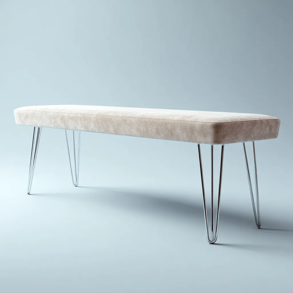 Banc de lit - métal-tissu - 129x41x48 cm - beige - design moderne-Interiorilo