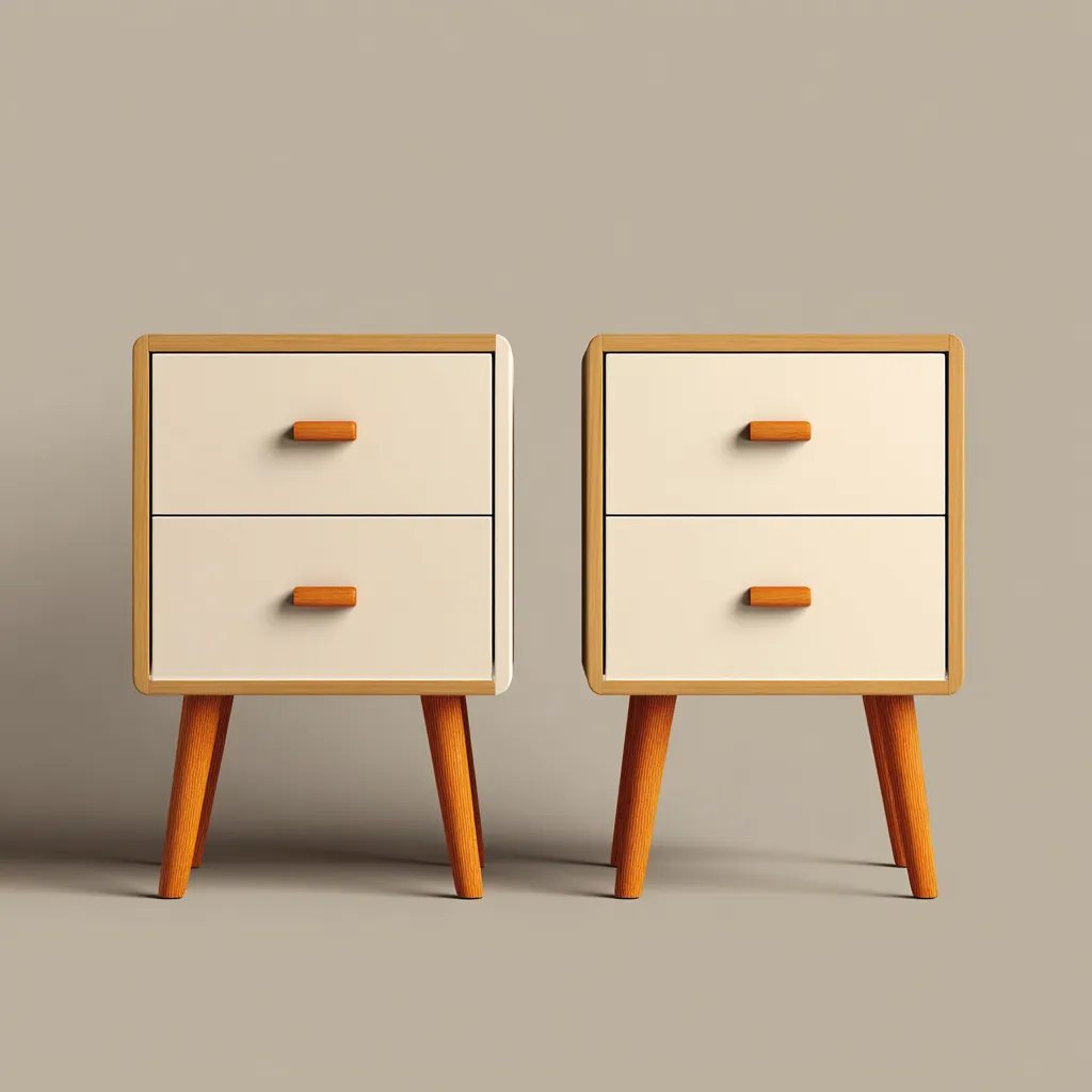 Table de chevet-bois-mdf-42x32x57 cm-beige-bois-design scandinave-Interiorilo