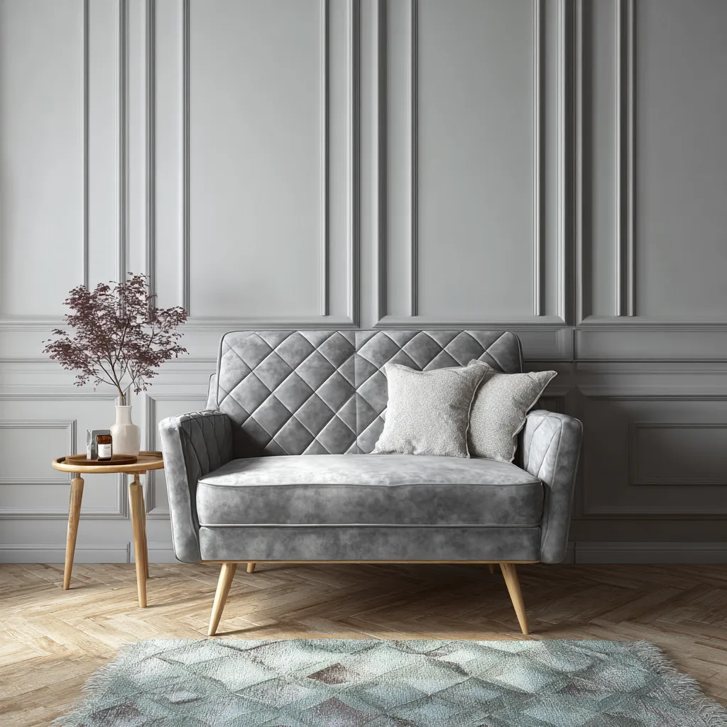 Canapé droit-tissu-bois-150x80x85 cm-gris-style moderne-Interiorilo