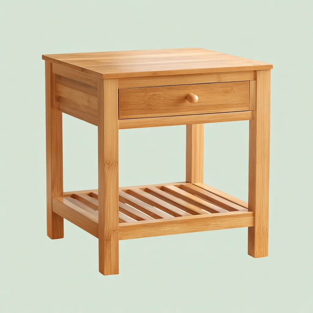 Table de chevet-bambou-45x35x64 cm-bois naturel-design contemporain-Interiorilo