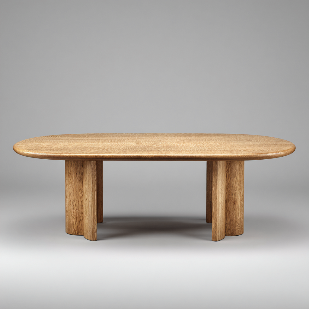 Table à manger - bois massif - 220x100x75 cm - bois clair - design contemporain-Interiorilo