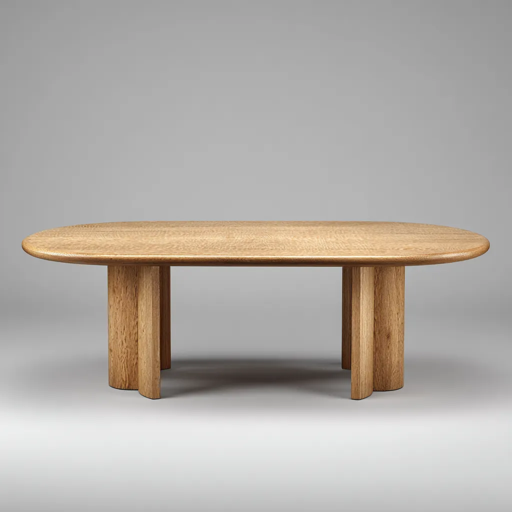 Table à manger - bois massif - 220x100x75 cm - bois clair - design contemporain-Interiorilo