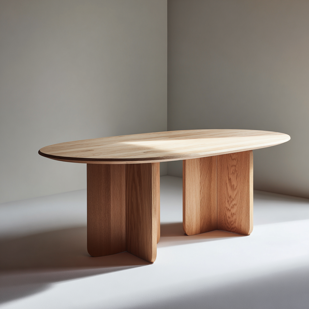 Table à manger - bois massif - 220x100x75 cm - bois clair - design contemporain-Interiorilo