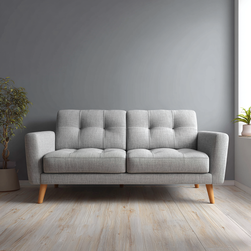 Canapé droit - tissu - 164x87x88 cm - gris clair - style moderne-Interiorilo