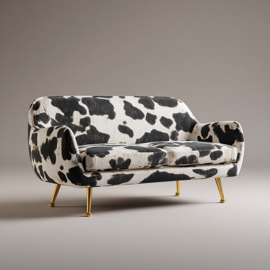 Canapé droit-tissu imprimé-180x85x85 cm-noir-blanc-Style contemporain-Interiorilo