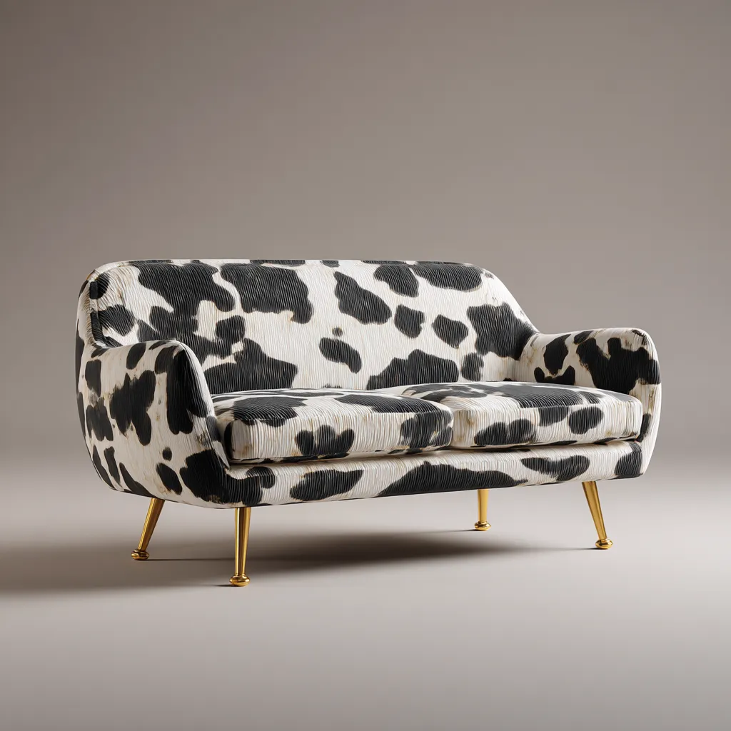 Canapé droit-tissu imprimé-180x85x85 cm-noir-blanc-Style contemporain-Interiorilo