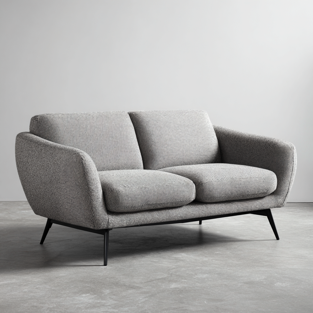 Canapé droit-tissu-métal-160x85x80 cm-gris clair-style moderne-Interiorilo