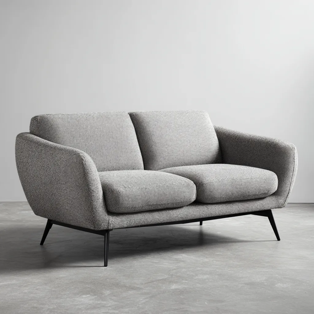 Canapé droit-tissu-métal-160x85x80 cm-gris clair-style moderne-Interiorilo