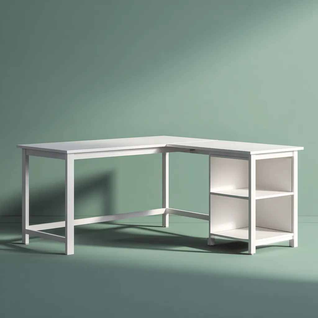 Bureau - bois - 150x150x75 cm - blanc - design moderne-Interiorilo