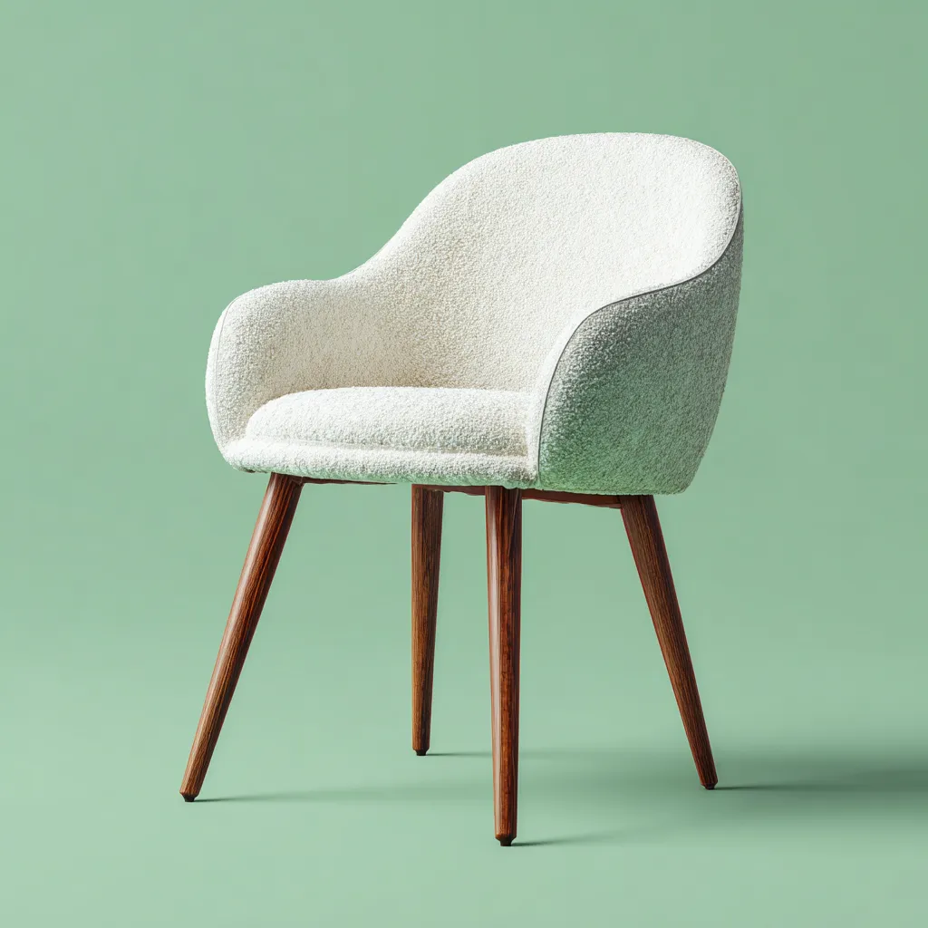 Fauteuil - tissu bouclette - 68x70x80 cm - blanc - design scandinave-Interiorilo