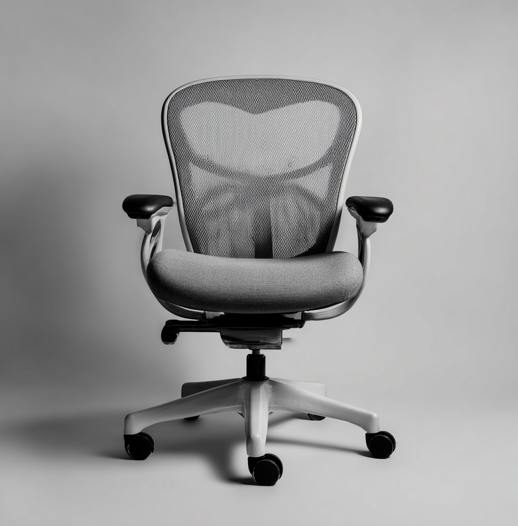 Chaise de bureau - maille - 67x67x103 cm - gris - design ergonomique pivotant-Interiorilo