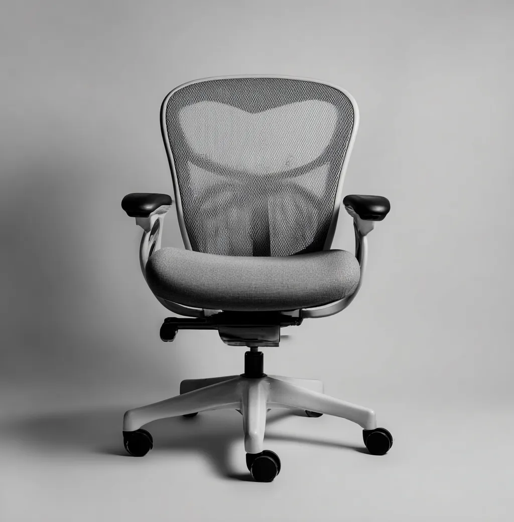 Chaise de bureau - maille - 67x67x103 cm - gris - design ergonomique pivotant-Interiorilo