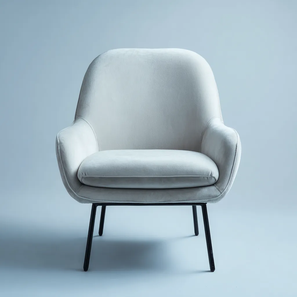 Fauteuil - velours - 72x74x82 cm - gris clair - design contemporain-Interiorilo