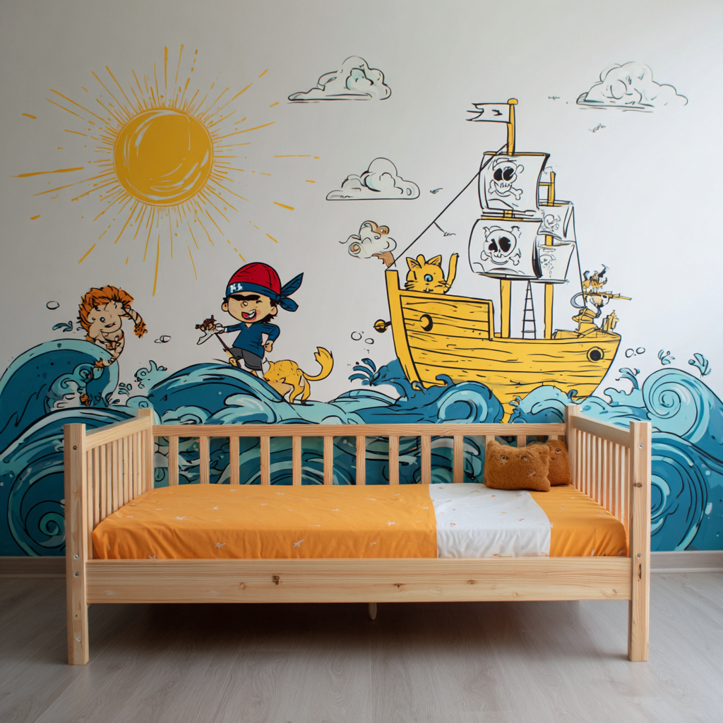 Lit enfant bois 160x80x70 cm - bois naturel - lit à barrières latérales - style scandinave pour chambre d enfant-Interiorilo