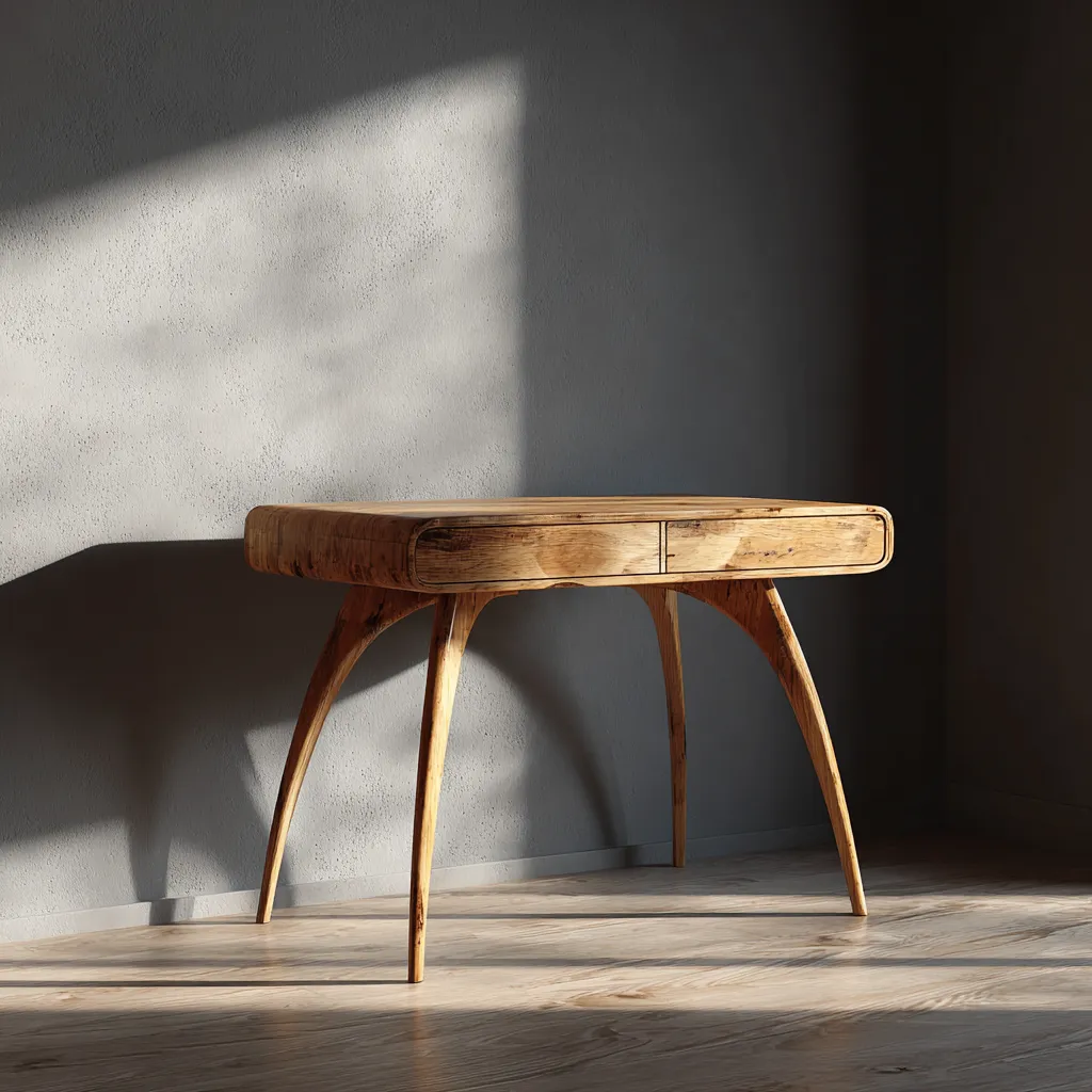 Bureau - bois - 110x48x75 cm - chêne naturel - style artistique-Interiorilo