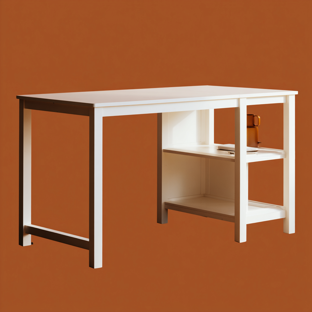 Bureau - bois - 120x60x75 cm - blanc - design moderne-Interiorilo